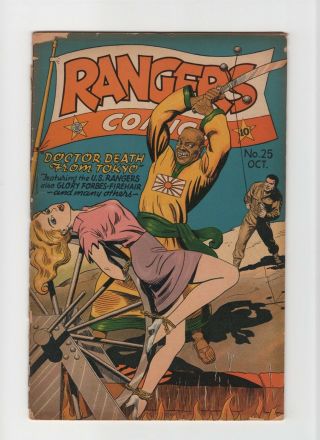 Rangers Comics 25 Vintage Fiction House Comic Golden Age Bondage Gga Racist
