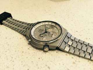 Vintage 7a28 Seiko Quartz Chronograph Watch Stainless Steel Sample No Movement
