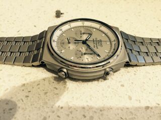 VINTAGE 7A28 SEIKO QUARTZ Chronograph WATCH STAINLESS STEEL SAMPLE NO MOVEMENT 7