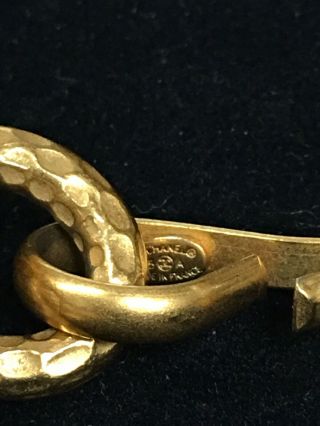 Authentic Rare Vintage Chanel CC Logo Gold Round Necklace Pendant Chain 4
