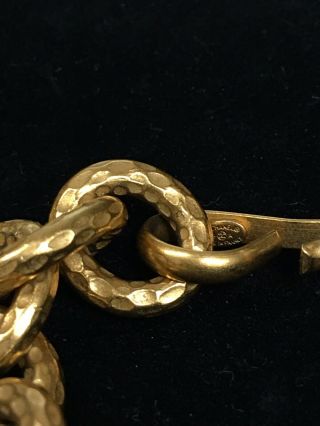 Authentic Rare Vintage Chanel CC Logo Gold Round Necklace Pendant Chain 5