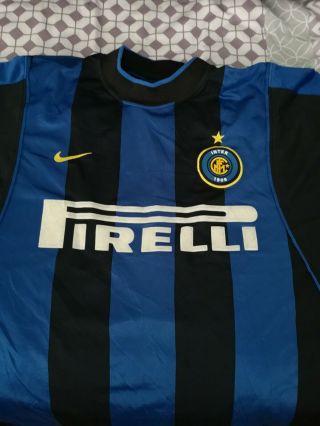 Ronaldo 9 Inter Milan Football Shirt Vintage Nike Home 2001/02 Medium R9 Brazil