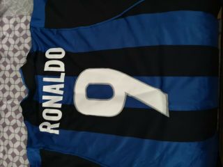 RONALDO 9 Inter Milan Football Shirt Vintage Nike Home 2001/02 medium R9 Brazil 2
