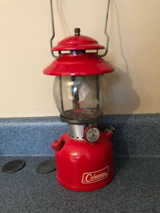 Vintage 1969 Coleman Red 200a Single Mantle Lantern