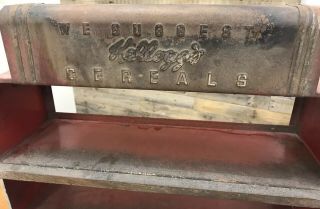 Rare Vintage Steel Kellogg’s Cereal Box Advertising Display Shelf 27”x19” 6