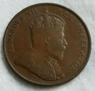 1908 King Edward Vii,  British,  Cyprus,  1 Piastre Coin - Very Rare - Key Date