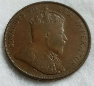 1908 king Edward VII,  British,  Cyprus,  1 Piastre Coin - Very Rare - KEY DATE 3