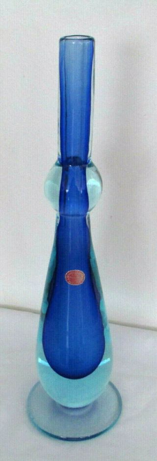 Vintage 50s 60s Italian Designer Archimede Seguso Murano Glass 16 " T Vase Italy