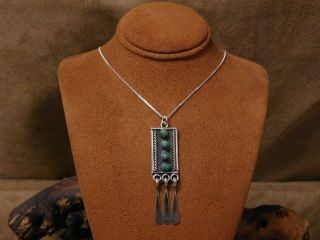Vintage Sterling Silver Multi Stone Turquoise Necklace