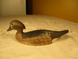 Ken Harris Small Duck Decoy Handmade Woodville,  Ny