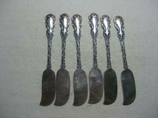 6 Antique Whiting Sterling Silver 5 3/4 " Butter Spreader Louis Xv 128 Gr No Mono