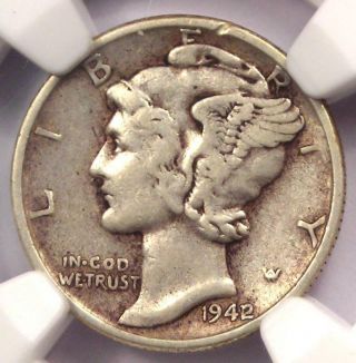 1942/1 Mercury Dime 10c - Ngc Xf40 - Rare Overdate Variety Coin - $625 Value