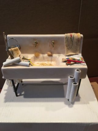 Vintage Miniature Doll House Sink Faucet Accessories