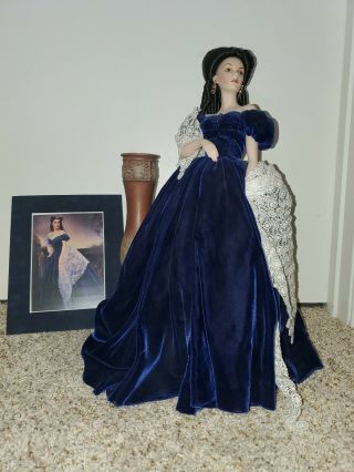 Franklin Porcelain Gwtw Scarlett O’hara Heirloom Doll With Portrait