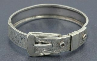 Vintage 925 Sterling Silver Belt Buckle Bangle Joseph Smith & Sons Chester C1939