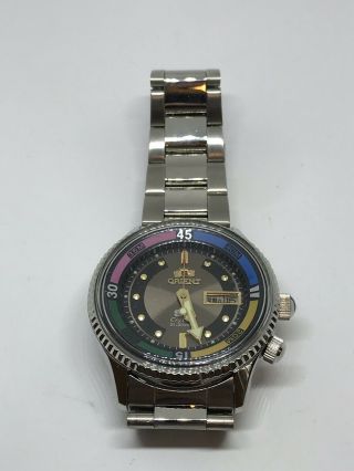 Vintage AUTHENTIC JAPAN ORIENT SK 21 Jewels Automatic Diver Watch Brown 42mm 4