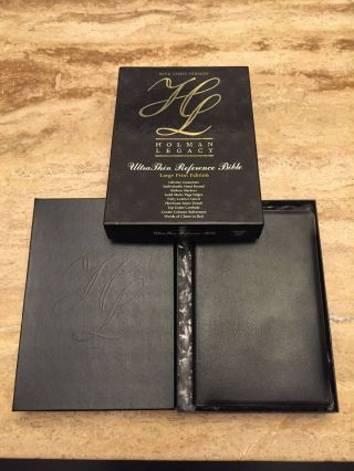 Kjv Holman Legacy Morocco Goatskin Leather Bible Ultrathin Reference Vintage