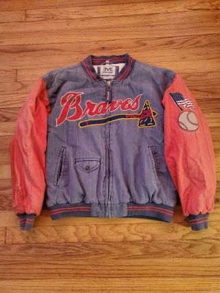 Vintage Atlanta Braves Mirage Mlb Authentic Merchandise Heavy Jacket Size Xl