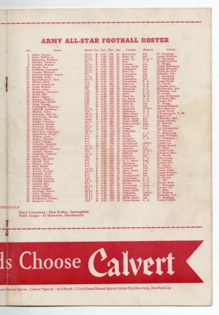 Chicago Bears vs Eastern Army All - Stars Vintage 1942 NFL Program (Fenway Park) 4