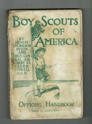 Rare 1910 Boy Scout Handbook 2 Authors - - Variation 2 109 Years Old