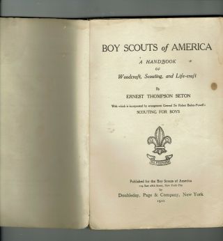 RARE 1910 BOY SCOUT HANDBOOK 2 AUTHORS - - VARIATION 2 109 YEARS OLD 4