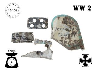 Unidentified Luftwaffe Aircraft Parts German Ww2 Aluminum Hatch Data Plate