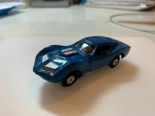 Vintage Aurora/corvette Mako Shark/blue - Tjet Chassis - Ho Slot Car