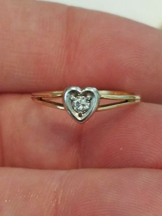 Antique Diamond Engagement Wedding Ring.  10ct Diamond 14kt Yellow/white Gold