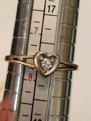Antique Diamond Engagement Wedding Ring.  10Ct Diamond 14Kt Yellow/White Gold 3
