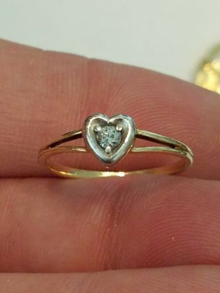 Antique Diamond Engagement Wedding Ring.  10Ct Diamond 14Kt Yellow/White Gold 4
