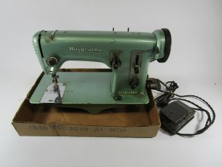 Vintage Green Viking Husqvarna Type 51 Sewing Machine