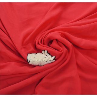 Sanskriti Vintage Red Heavy Saree Pure Georgette Silk Embroidered Fabric Sari 4