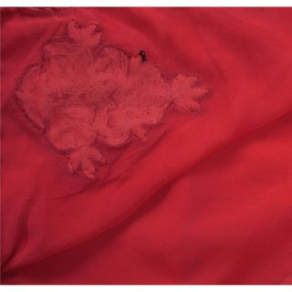 Sanskriti Vintage Red Heavy Saree Pure Georgette Silk Embroidered Fabric Sari 6