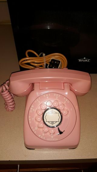 Vintage Monophone Pink Rotary Telephone