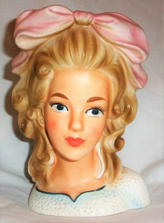 Rare Vintage Enesco Teenage Glamour Smart Girl Headvase Japan 7 