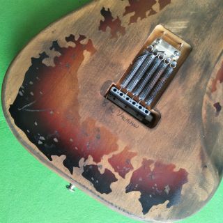 Custom Antique Electric Guitar Handmade Alder Body Black Panel 10