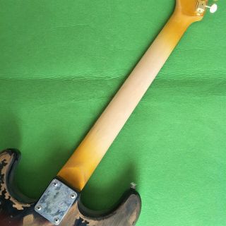 Custom Antique Electric Guitar Handmade Alder Body Black Panel 12
