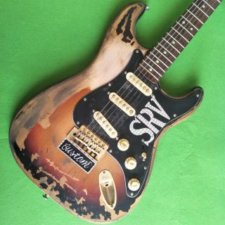 Custom Antique Electric Guitar Handmade Alder Body Black Panel
