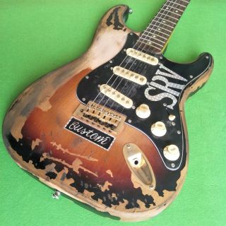 Custom Antique Electric Guitar Handmade Alder Body Black Panel 3