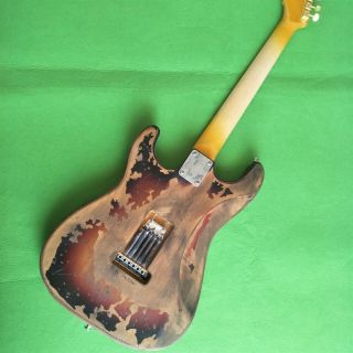 Custom Antique Electric Guitar Handmade Alder Body Black Panel 8