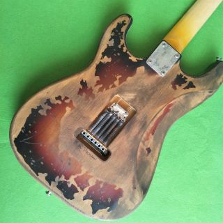 Custom Antique Electric Guitar Handmade Alder Body Black Panel 9