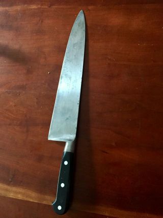Vintage Sabatier Carbon Steel Chefs Knife,  14 " Blade,  17 " Total - Razor Sharp