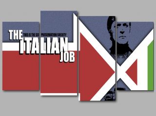 The Italian Job Vintage Movie Poster 4 Panel Split Canvas Picture Wall Art