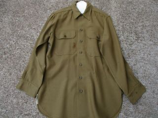 Us Army Wwii Od Wool Shirt From 87th Division " Golden Acorn " Veteran