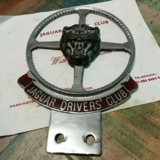Vintage Jaguar Drivers Club Badge Enamel Chrome 1977 Xjs E Type Xk Xj