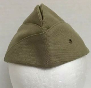 Ww2 Vintage Usmc Us Marine Corps Overseas Cap Od Garrison Hat 7 3/8 Unpiped