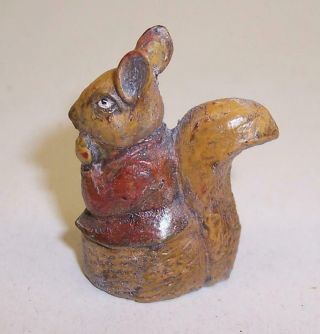 TINY Vintage COLD PAINTED BRONZE Metal SQUIRREL Miniature NUTKIN Beatrix Potter 6