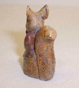 TINY Vintage COLD PAINTED BRONZE Metal SQUIRREL Miniature NUTKIN Beatrix Potter 7