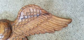 VINTAGE HAND CARVED AMERICAN EAGLE - WOOD - WITH USA SHIELD - 48 