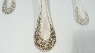 NORTHUMBRIA Normandy ROSE STERLING Silver Serving Spoon Sugar Spoon Butter Knife 3